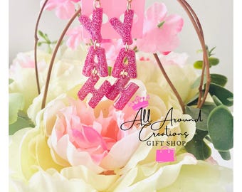 Boucles d'oreilles en acrylique Yah, cadeaux en hébreu Yahuah pour elle, bijoux israélites