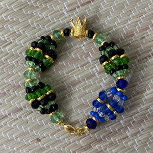 Ilde de Oggun con Yemaya, Oggun Bracelet, Yemaya Ilde, Orisha Jewelry, Santeria Beaded Bracelet, Handmade Spiritual Jewelry