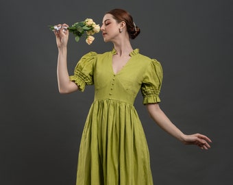 Hazel in Pale Green - Linen Maxi Sundress, Ruffled Cottagecore Dress, Linen Women Clothes, Custom Size Clothes, Classic Dress, Gift for Her - Etsy Hazel in Pale Green - Linen Maxi Sundress, Ruffled Cottagecore Dress, Linen Women Clothes, Custom Size Clothes, Classic Dress, Gift for Her - Etsy