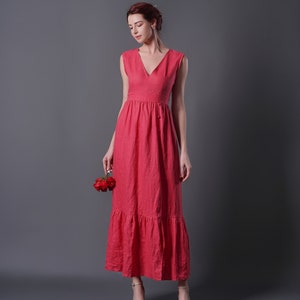 Linen Summer Dress MILAN, Linen Maxi Dress, Modest wedding dress, Linen Wedding dress, Wedding guest dress, Sleeveless dress, Big size dress