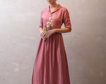 Elegant Linen Dress TOKYO, Maxi Linen Dress, Long Linen Dress, Handmade dress, Linen Summer dress, Linen Clothing for Women, Vintage linen