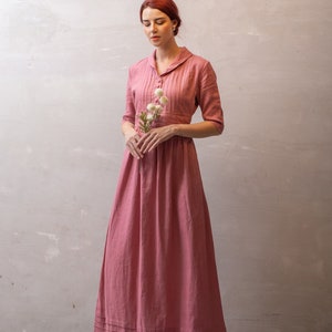 Elegant Linen Dress TOKYO, Maxi Linen Dress, Long Linen Dress, Handmade dress, Linen Summer dress, Linen Clothing for Women, Vintage linen Bild 1