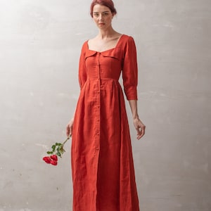 Linen Dress Plus Size, Boho Maxi Dress, Fall Linen Dress BIANKA, Soft Linen  Dress, Abaya Dress 