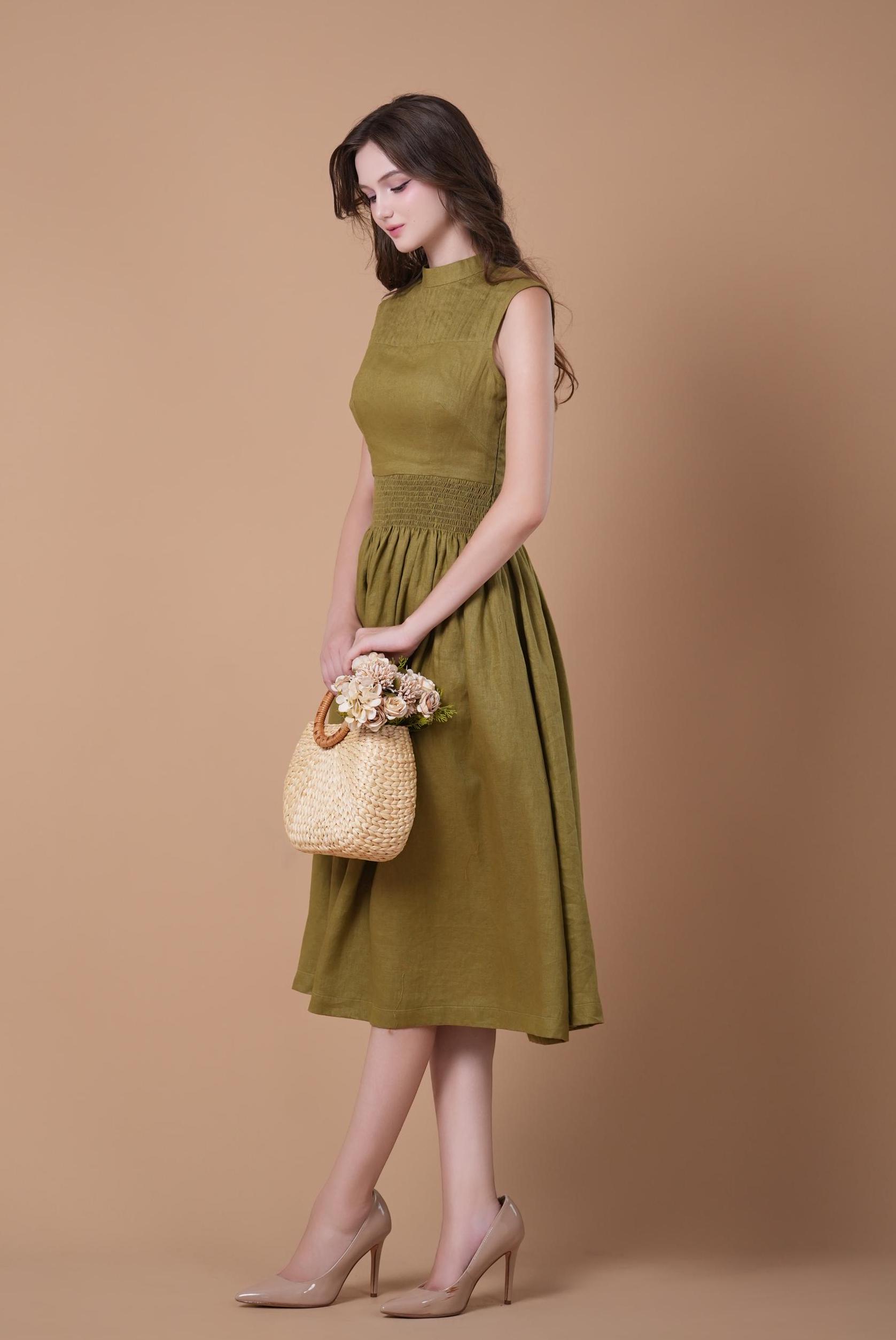 ELENA Linen Dress, Summer Linen Dress, Custom Made, Beach Dress, Sun Dress, Midi Linen Dress, Elastic Waist, Romantic Dress for Woman - Etsy ELENA Linen Dress, Summer Linen Dress, Custom Made, Beach Dress, Sun Dress, Midi Linen Dress, Elastic Waist, Romantic Dress for Woman - Etsy