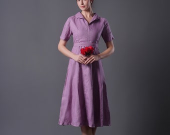 Gathered Bust Linen Dress AURELIA, Sundress With Pockets, Women Clothing,  Wedding Guest Dress, Custom Fit - Etsy