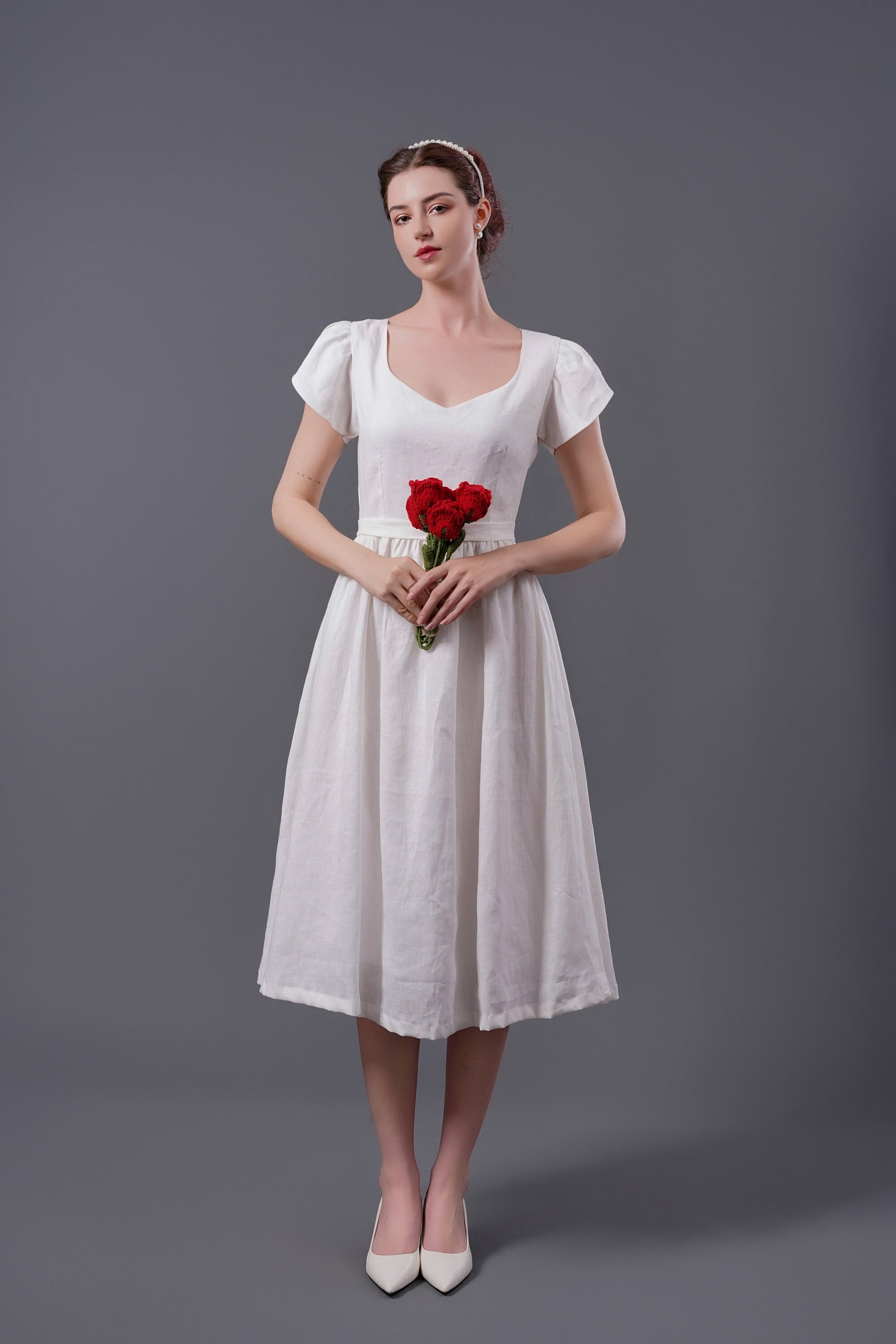 Linen Dress LOLLIE, Linen Midi Dress, Sweetheart Neckline Linen Dress, Linen Summer Dress, Bridesmaid Dress, A-line Linen Dress Linen Dress LOLLIE, Linen Midi Dress, Sweetheart Neckline Linen Dress, Linen Summer Dress, Bridesmaid Dress, A-line Linen Dress