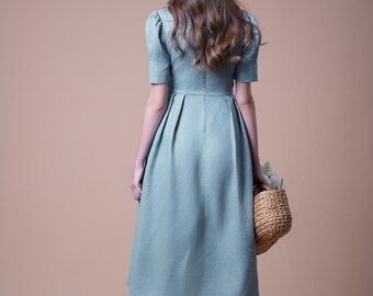 knee length dresses for ladies Off-White Embroidered Orla Cut-Out Linen Mini Dress main image 1