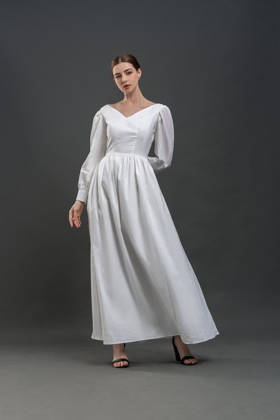 Long sleeve maxi dress, handmade linen dress 1397# Long sleeve maxi dress, handmade linen dress 1397#