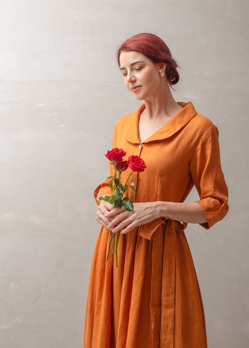 Linen Dress VIEIRA Vintage Linen Dress Handmade Linen Dress Etsy