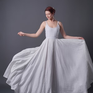 Linen Wedding Dress PURE, Modest Wedding Dress, Summer Wedding dress, Linen Maxi dress, Forest Wedding dress, Alternative wedding dress