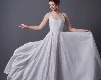Linen Wedding Dress PURE, Modest Wedding Dress, Summer Wedding dress, Linen Maxi dress, Forest Wedding dress, Alternative wedding dress