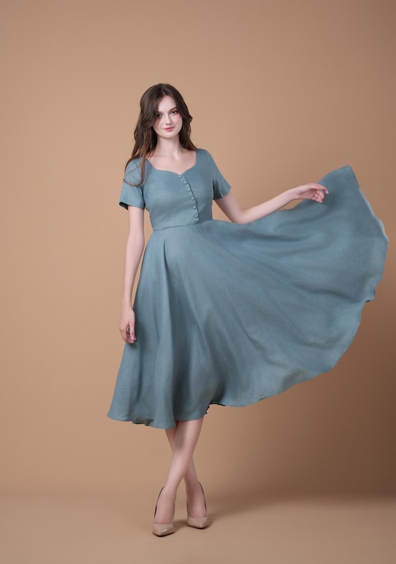 butterfly linen dress Linen Dress Butterfly For Girls 6-7 (122-128) / Milky White