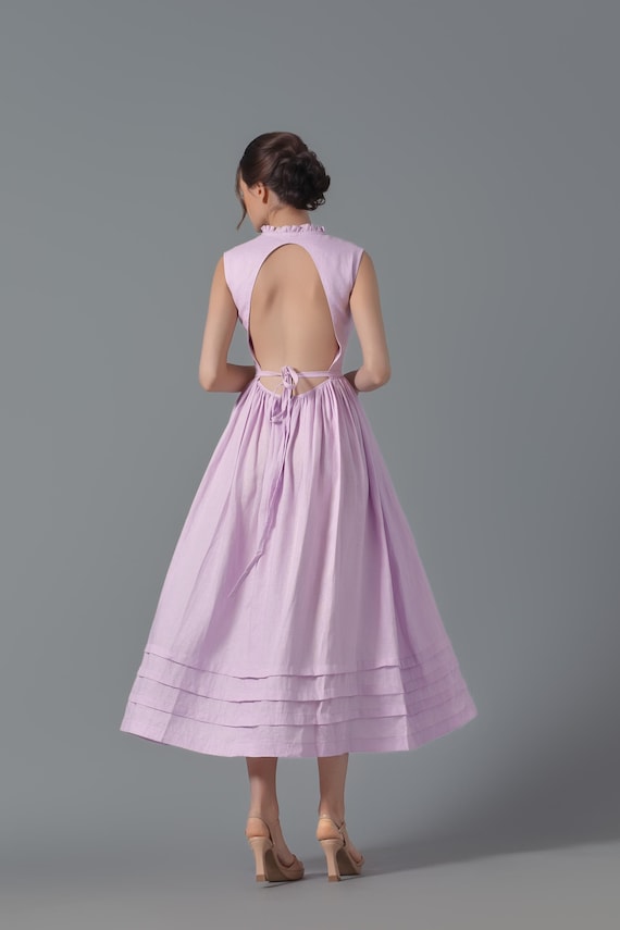 Linen Dress LIORA, Backless Linen Dress, Summer Linen Dress, Linen Midi Dress, Sun Dress, Bridesmaid Dress, Lilac Linen Dress, Custom Made - Etsy Linen Dress LIORA, Backless Linen Dress, Summer Linen Dress, Linen Midi Dress, Sun Dress, Bridesmaid Dress, Lilac Linen Dress, Custom Made - Etsy