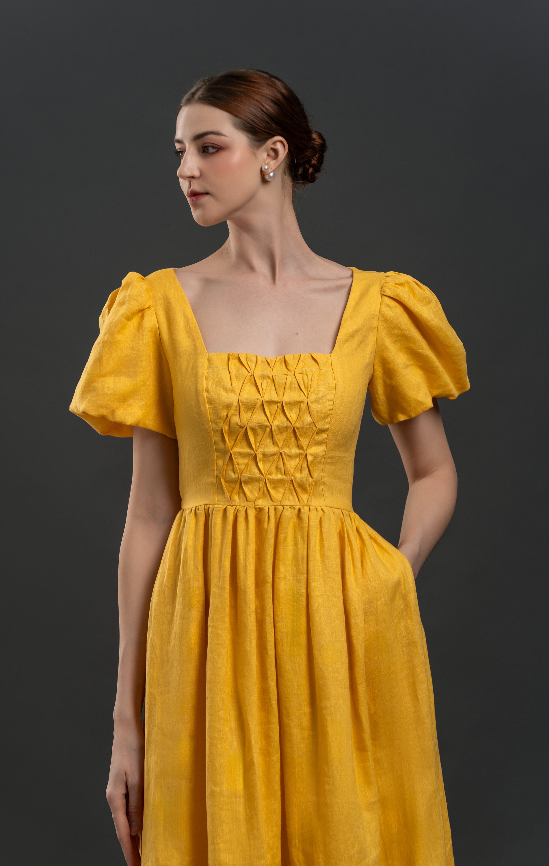 Nancy linen midi dress hotsell