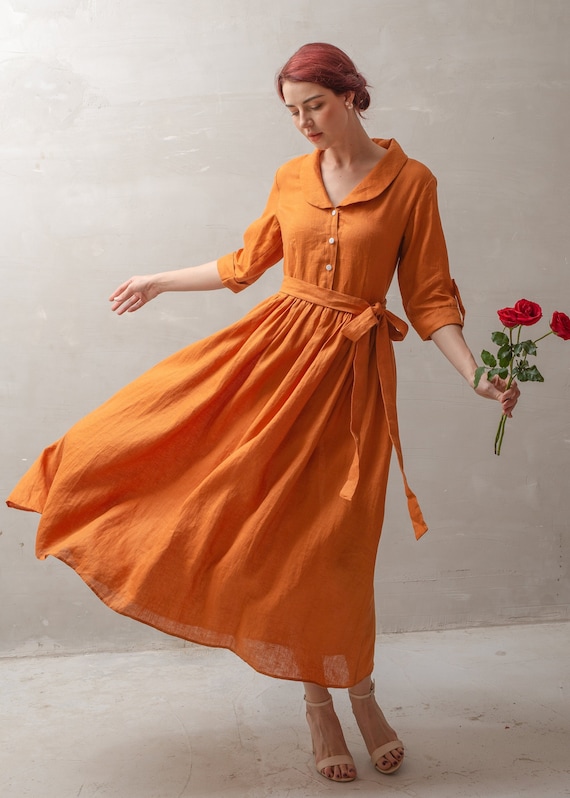 【Papier】Linnen gown/orange 320A5113.jpg?v=1743525553&