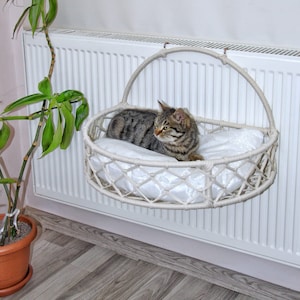 Katzenbett vor der Heizung, Katzenbett, Katzenhängematte, Wohnkultur Katzenbett, Katzengeschenk, Vorderseite der Heizung, Tiergeschenk