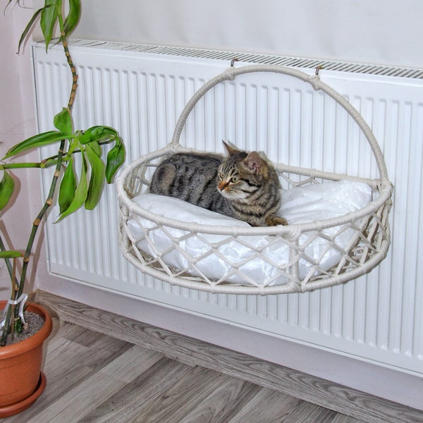 Cat Bed in Front Of Heater, Cat Bed, Cat Hammock, Home Decor Cat Bed, Cat Gift, Front Of Heater, Animals Gift