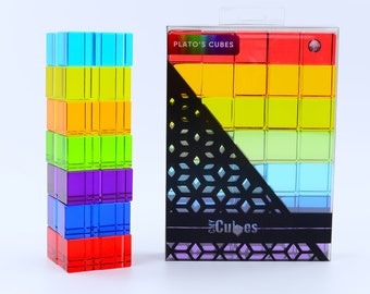 CMY Cubes® Plato's Cubes - 35 Color Cubes, Optical Cubes, Subtractive Color Mixing, Diamond Polished, Scientific and STEM Toys | Montessori