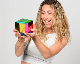 MEGA CMY Cube 95mm – Handcrafted Color Mixing, STEAM Learning