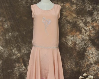 Seidenkleid im Stil der 1920er Jahre, Downton Abtei Gatsby, Flapperkleid