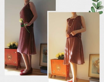 Seidensamtkleid 1920er Jahre Vintage Stil SR01