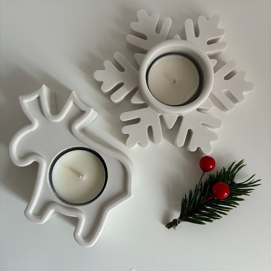 Rentier-Teelichthalter Aus Glas – Weihnachtsdeko Mit Silhouette | 9,9 Cm Hoch, Für Teelichter & LED-Kerzen