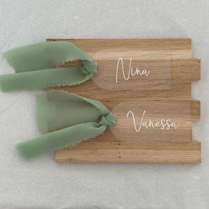 Platzkarten Acryl Namensschilder personalisiert Namenskarte Platzgeschenk Gastgeschenk Tischkarte Hochzeit Deko Gäste Jugendweihe Kommunion