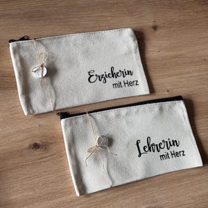 Personalisierte Tasche Kosmetiktasche Mäppchen | Geschenk Geburtstag Erzieherin Lehrerin Abschluss Schulzeit Schule