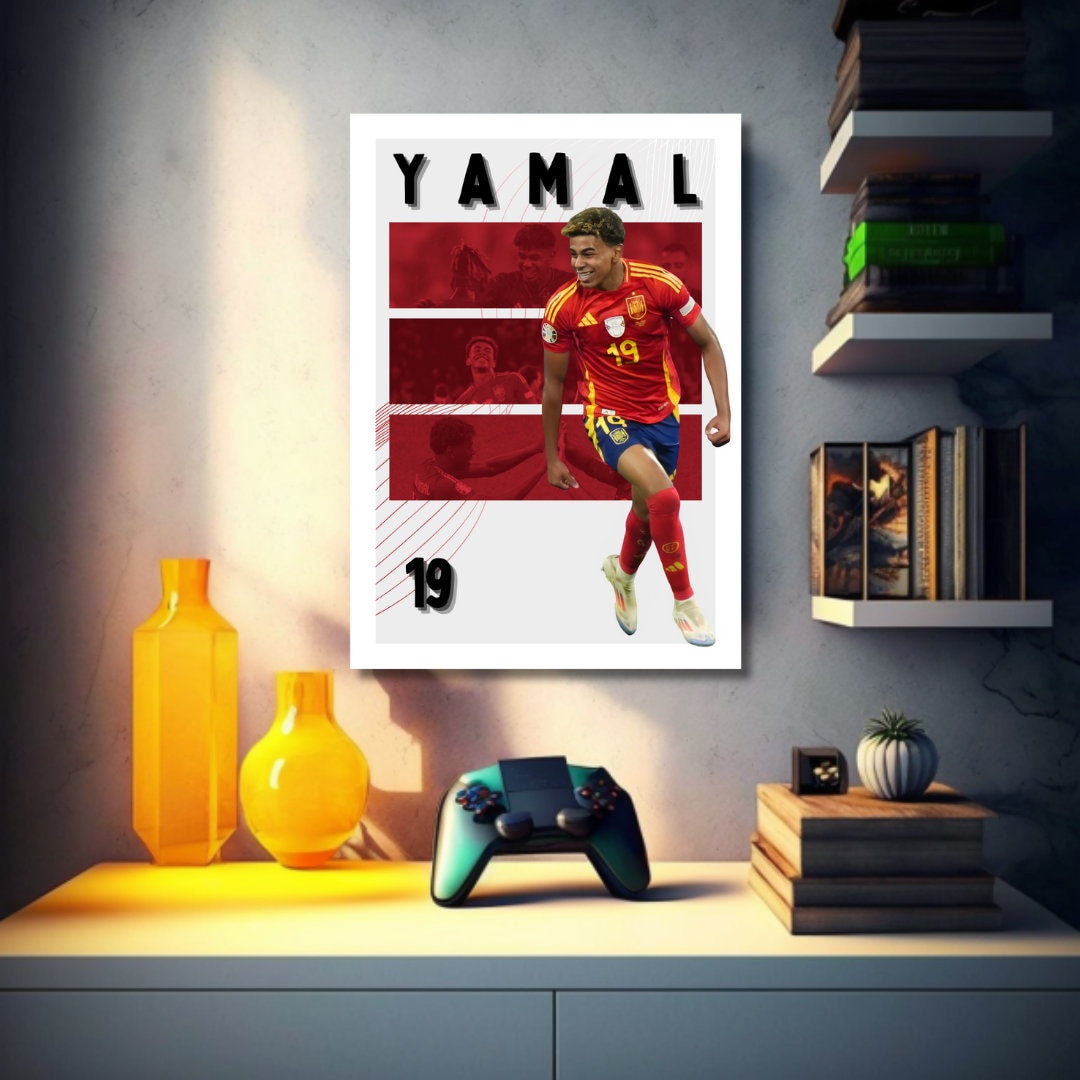 Lamine Yamal Poster Lamine Yamal Spain Digital Poster Soccer Poster