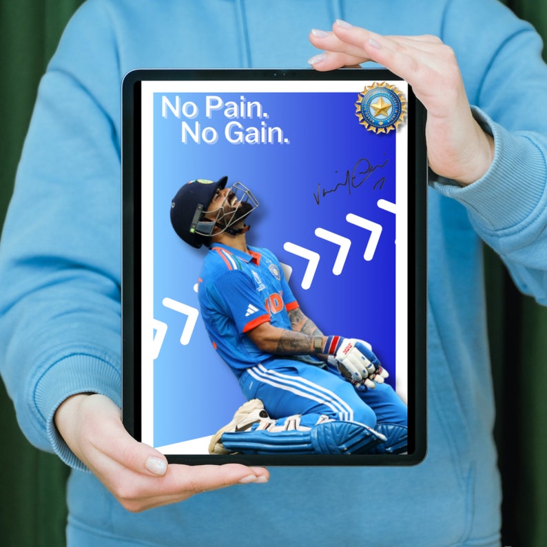 Virat Kohli Poster Digital Poster Virat Kohli Celebrating 50th Century