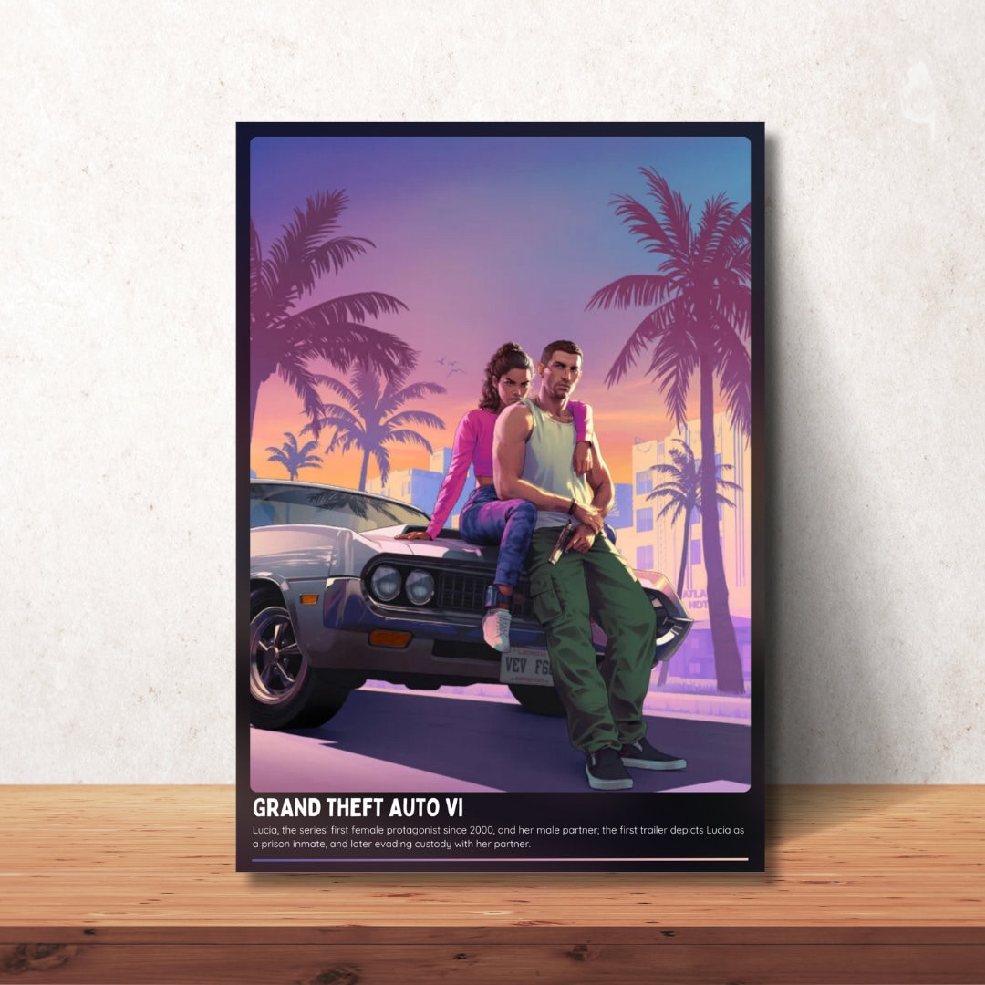 Grand Theft Auto VI Digital Poster GTA 6 Poster Rockstar Games Poster ...