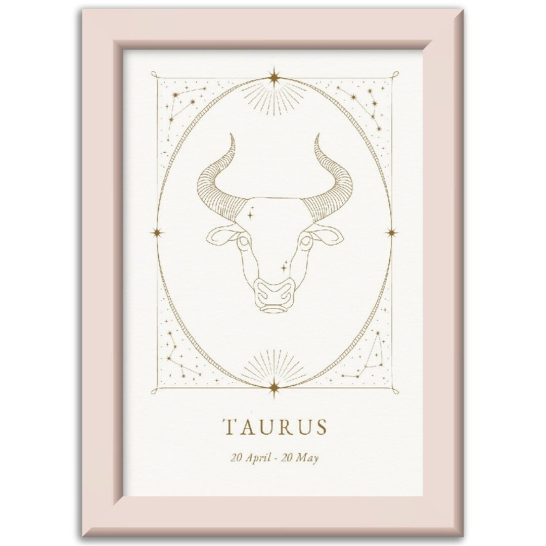 Taurus Wall Art, Zodiac Sign Art, Star Sign Home Decor, Museumquality