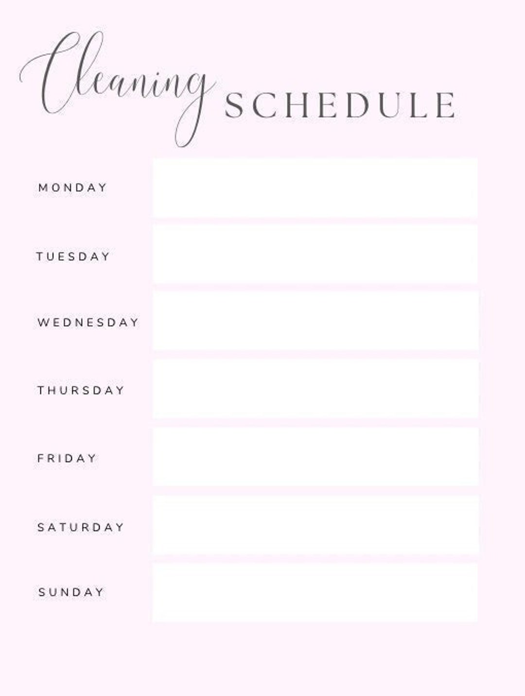 Editable Cleaning Schedule Printable Weekly, Monthly, Yearly Cleaning Checklist Cleaning Planner