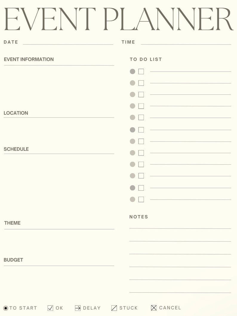 Event Planner, Digital Event Planner, Download Event Planner Etsy