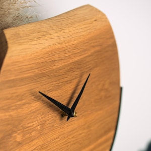 Unique grandfather clock made of high-quality oak wood with metal half ring: Handcrafted wooden clock for timeless elegance - Industrial Style