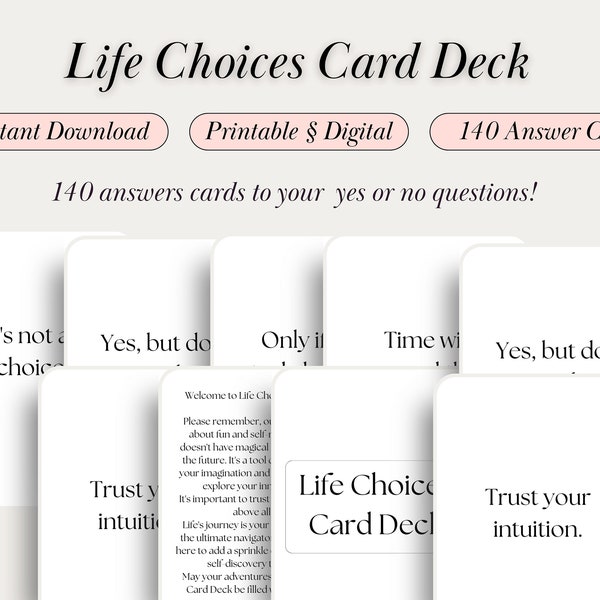 Answers Oracle Deck, Printable Oracle Cards, Printable Oracle Card Deck, Oracle Deck Cards, Digital Oracle Cards, Printable Card Deck