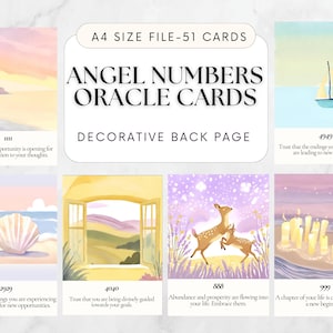 Angel numbers oracle card deck, Printable angel numbers cards, Angel tarot cards, Angel aesthetic numerology cards, Numeric angel cards