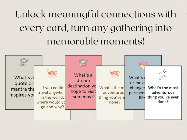 Conversation Cards Printable Table Topics Dinner Party Game Etsy