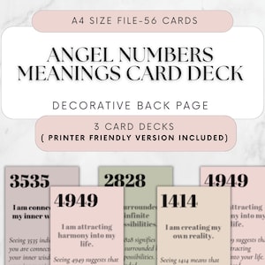 Angel Numbers Meaning  Oracle Cards Numerology Deck for Angel Numbers Spirit Numbers Repeating Numbers Numerology Meanings Angel Affirmation