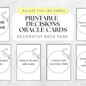 Jeu de cartes Oracle imprimable : cartes Oui Non Décision - Alternative au jeu de tarots - Réponses Oracle - Jeu de cartes imprimable