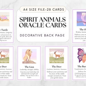 Baralho de Oráculo de Animais Espirituais Adivinhação Animal Oráculo de Aquarela Tarô de Animais Espirituais Baralho de Cartas de Vida Selvagem Cartas de Meditação Animal