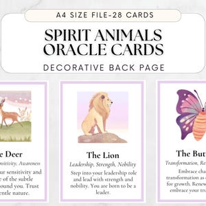 Spirit Animal Oracle Deck Animal Divination Watercolor Oracle Spirit Animal Tarot Wildlife card Deck Animal Meditation Cards