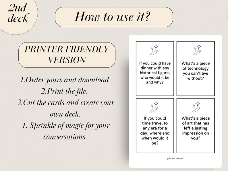 Conversation Cards Printable Table Topics Dinner Party Game Etsy