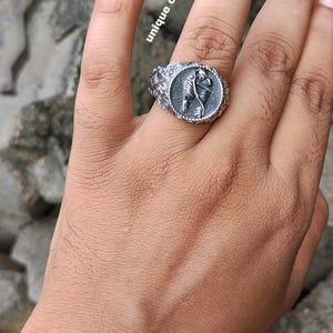 Gothic Skeleton Lovers Ring, Till Death Do Us Part Wedding Band, Oxidized Silver Eternal Love Ring, Memento Mori skull Ring for Men Women image 7