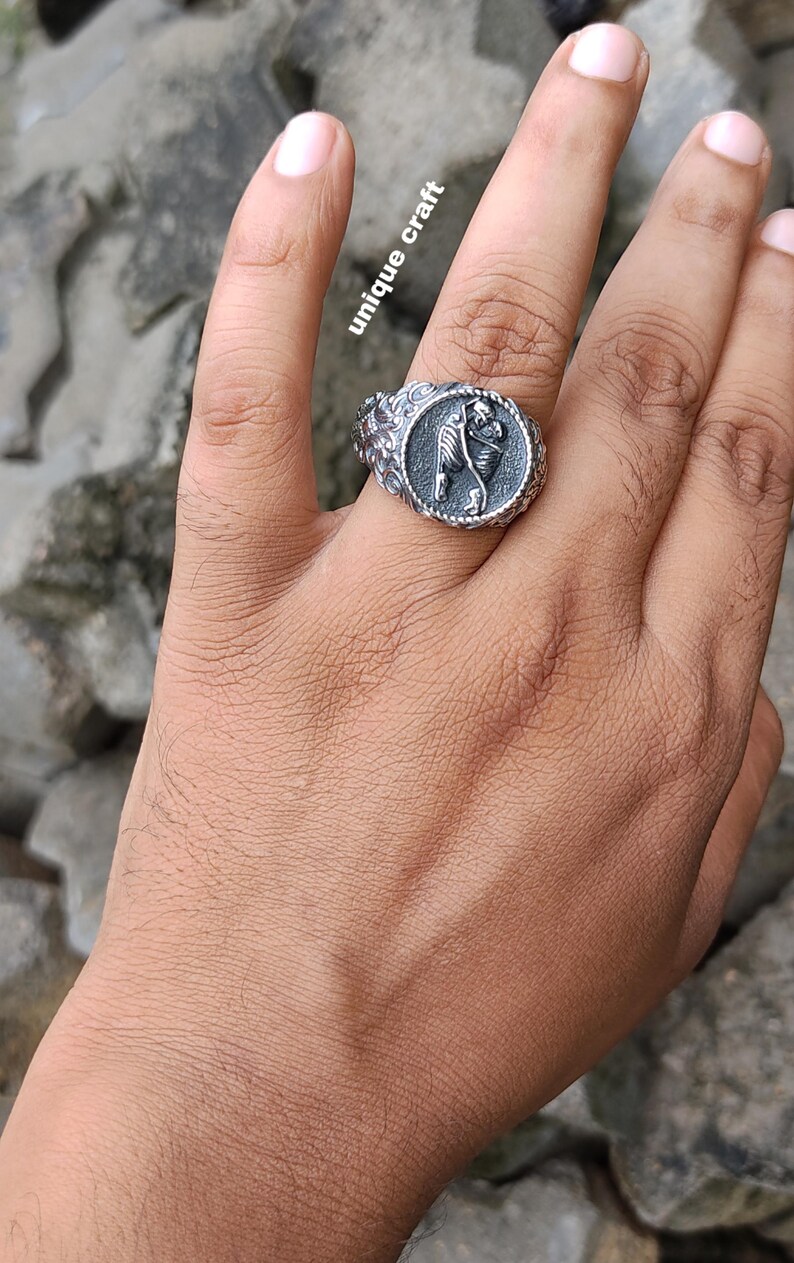 Gothic Skeleton Lovers Ring, Till Death Do Us Part Wedding Band, Oxidized Silver Eternal Love Ring, Memento Mori skull Ring for Men Women image 7