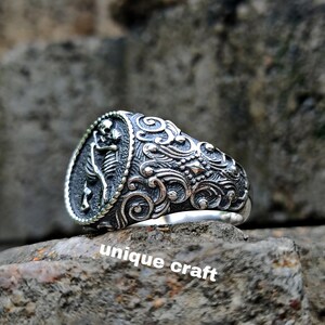 Gothic Skeleton Lovers Ring, Till Death Do Us Part Wedding Band, Oxidized Silver Eternal Love Ring, Memento Mori skull Ring for Men Women image 9