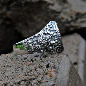 Gothic Skeleton Lovers Ring, Till Death Do Us Part Wedding Band, Oxidized Silver Eternal Love Ring, Memento Mori skull Ring for Men Women image 8