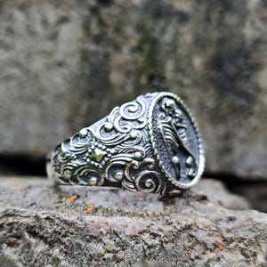 Gothic Skeleton Lovers Ring, Till Death Do Us Part Wedding Band, Oxidized Silver Eternal Love Ring, Memento Mori skull Ring for Men Women image 10