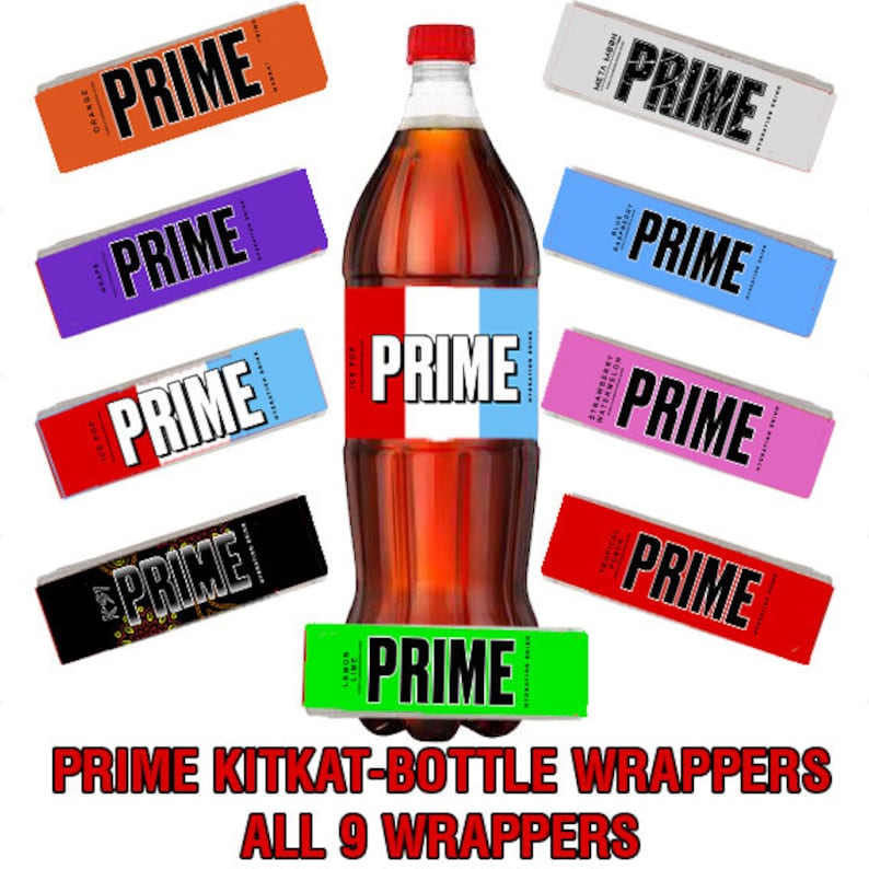 Ksi Prime Kitkat or Bottle Labels All 9 Etsy