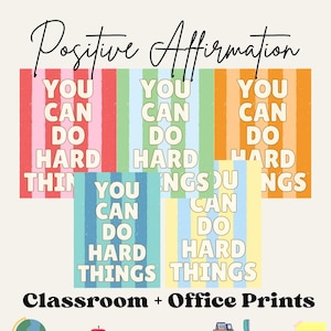 You Can Do Hard Things, Classroom Posters, Inspirational, Motivation, Growth Mindset, Digital Download Poster, Inspirational Classroom
